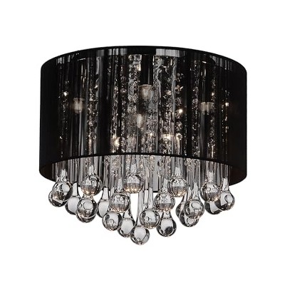 CWI Lighting Water Drop 6 Light Drum Shade Flush Mount With Chrome Finish