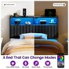 Greenstell Upholstered Headboard for Bed Frame,  with Charging Station & LED Light, Height Adjustable, Gray - 2 of 4