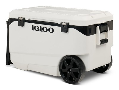 Recalled Igloo 90QT Flip & Tow Rolling Cooler in White Body and Lid
