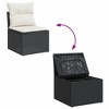 vidaXL 10 Piece Patio Sofa Set with Cushions Black Poly Rattan - Black and Cream - 4 of 4