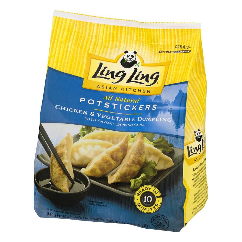 Ling Ling Asian Kitchen Frozen Chicken &#38; Vegetable Potstickers - 24oz, 4 of 8