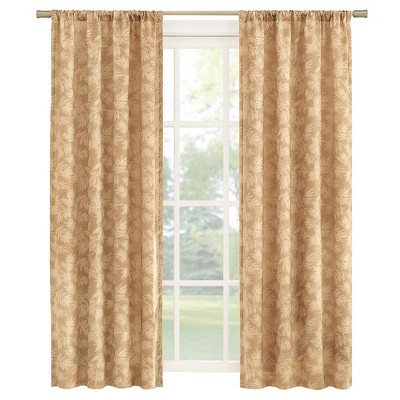 Collections Etc Elegant Leaf Embroidered Rod Pocket Top Curtain Panel