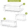 10-Pack Clear Stackable Fridge Organizer Bins with Lids for Food & Drinks - 2 of 4