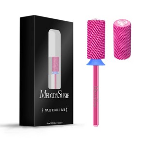 MelodySusie Large Barrel 3/32'' Tungsten Carbide Nail Drill Bit, Crystal Top Heart Shape, for Fast Remove Acrylic Gel, Cuticle Gel Polishing - 1 of 4