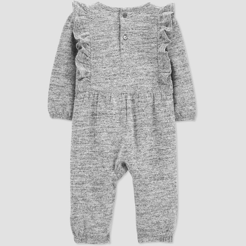 Carter's Just One You®️ Baby Girls' Ruffle Jersey Jumpsuit - Gray, 3 of 5