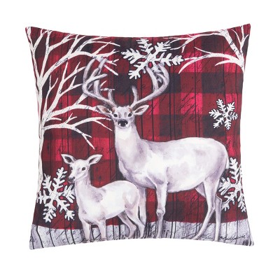 C&F Home 18" x 18" Winter Forest Deer Indoor/Outdoor Christmas Throw Pillow