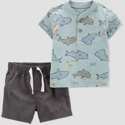 Carter's Just One You®️ Baby Boys' Fish Top and Bottom Set - Blue/Gray