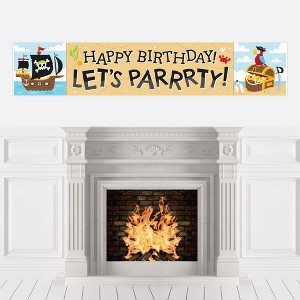 Big Dot of Happiness Pirate Ship Adventures - Happy Birthday Skull Birthday Decorations Party Banner - 1 of 4