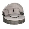 5 Piece Outdoor Wicker Round Daybed Furniture Set with Retractable Canopy,All-Weather Patio Conversation Set,Cushions Daybed Set-Coolbibila - 3 of 4
