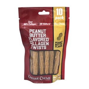 Canine Chews Collagen Twist All Ages Dog Treat with Peanut Butter Flavor - 4.58oz - 1 of 4