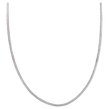 Women's Oval Diamond Cut Snake Chain in Sterling Silver - Gray (18")