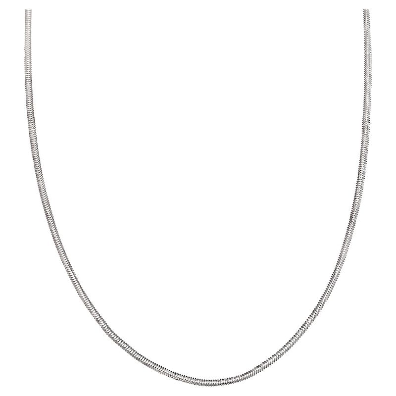 Women's Oval Diamond Cut Snake Chain in Sterling Silver - Gray (18"), 1 of 2