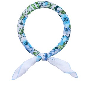 INSPIRE CHIC Women's Floral Printed Blended Cotton Small Square Neck Scarves 21.7x21.7" 1Pc - 1 of 4