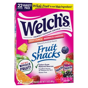 WELCH'S Fruit Snacks Berries N' Cherries & Fruit Punch - 17.6oz/22ct - 1 of 4