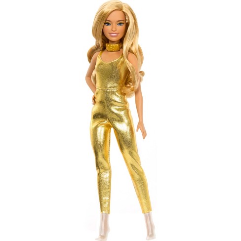 Barbie 10.9 Fashionistas Petite Golden Jumpsuit 65th Anniversary Target