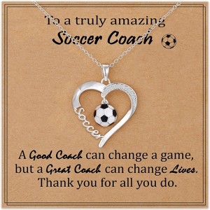 Athletic Jewelry Necklace 4 Sport Balls 16-19 Inch Adjustable Chain Coach Necklace-Soccer - 1 of 4