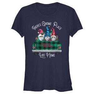 Juniors Womens Lost Gods Season's Greetings Gnomes T-Shirt - 1 of 4