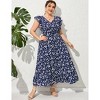 Womens Plus Size Casual Sleeveless Maxi Dress Ruffle Sleeve A Line Swing Summer Maxi Dress with Pockets - 4 of 4