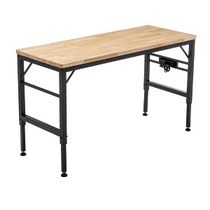 PAGED Adjustable Computer Desk Rubber Wood Writing Desk with Rubber Pads for Living Room, Study - 1 of 4