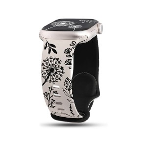 HTUTWOO Smart Watch Bands for Apple Watch Strap 38mm 40mm 41mm, Dandelion Elastic Sports Wristband for iWatch Series, White + Purple - 1 of 4
