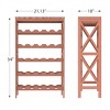 Hastings Home 25-Bottle Holder Freestanding Rack with Tabletop, Brown - 4 of 4