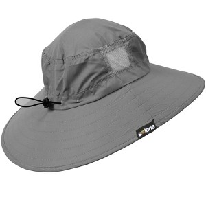 Tirrinia Wide Brim Adult UV Sun Protection Hat for Outdoor Garden Hiking Safari, Gray - 1 of 4