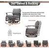 ALAULM Aluminum Patio Furniture Set Modern Metal Outdoor Conversation Sets w/45in Propane Fire Pit Table, Swivel Rocking Chairs w/5.1 Inch Cushion - 3 of 4