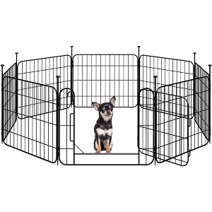 Yaheetech 20inch Tall 8 Panels Foldable Dog Playpen Puppy Fence with Door for Outdoor Indoor Use - 1 of 4