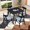 VYNXARIA Wood Dining Table Set, Modern  Design Square Kitchen Table ,Fabric Upholstered Dining Chairs for Dining Room, Kitchen, Saving Space,Black - 2 of 4