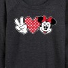 Women's - Disney - Peace Love Minnie Mouse Lightweight French Terry Wide Neck Long Sleeve Shirt - 2 of 4
