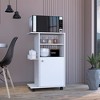 LOVMOR Single Door Cabinet Kitchen Cart with Four Casters - 3 of 4