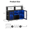 Bar Cabinet with Power Outlets, Liquor Cabinet with Led Lights and Glass Holder, Storage - 3 of 4