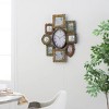 Metal 8 Photo Openings Wall Clock Green - Olivia & May: Bohemian Style, Iron Frame, Analog Display - 2 of 4