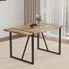 DOMETOUR Minimalist Retro Rectangular Dining Table with Textured MDF Wood Top and Black Metal Legs for Contemporary Visual Appeal - 3 of 4