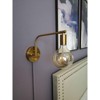 Claxy Modern Swing Arm Plug-in Wall Sconce Set of 2 Brass Light - 2 of 4
