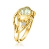 Ross-Simons 1.50 Carat Prasiolite Highway Ring With Single Lab-Grown Diamond in 18kt Gold Over Sterling - 3 of 4