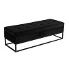 GDFStudio Madeline Modern 58.6" Metal and Velvet Button Tufted Upholstered Rectangle Storage Bench - 4 of 4