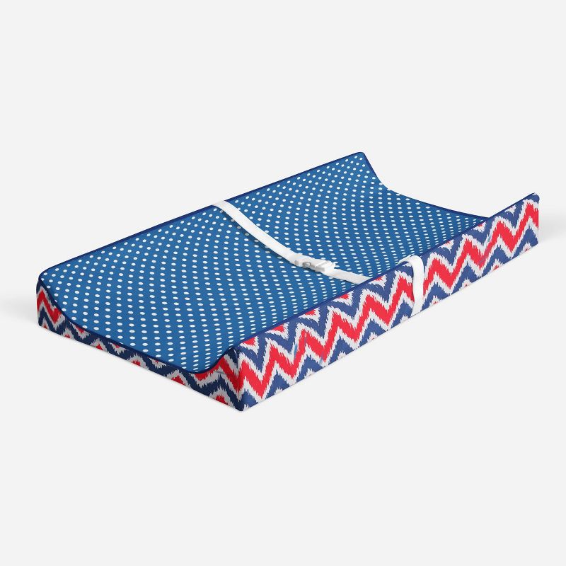 Bacati - MixNMatch Navy/Red Pin Dots Changing Pad Cover, 2 of 10