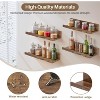 FurnitureR Floating Shelves for Wall, 15.75 Inch Wide Wooden WallMounted Display Ledge Set, Modern Storage Shelves for Living Room Set of 8, Brown - 4 of 4