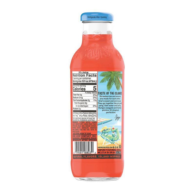 Calypso Light Strawberry Lemonade - 16 fl oz Glass Bottle, 2 of 5