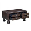 Sapphtopaz Coffee Table Home Decor Wood Rectangular Coffee Table with Rivet Decoration Legs and 4 Drawers for Living Room, Home Small Space - 2 of 4