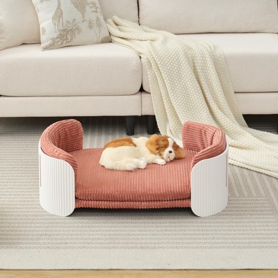Bencmate Pet Bed Scandinavian Style Cat Couch with Removable Cover Elevated Design for Indoor Cats Dogs, Multicolor, 33.46"*20.07"*10.23"