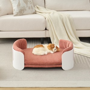 Bencmate Pet Bed Scandinavian Style Cat Couch with Removable Cover Elevated Design for Indoor Cats Dogs, Multicolor, 33.46"*20.07"*10.23" - 1 of 4