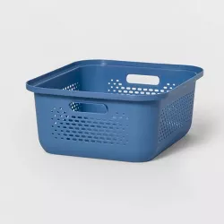 Short Sliding Storage Bin Matte Plastic Blue - Brightroom™