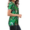 Nlife Womens Puff Short Sleeve Hawaiian Shirts Floral Tropic Printed Pleated V Neck Summer Casual T-Shirt Trendy Boho Blouses Tops - 4 of 4