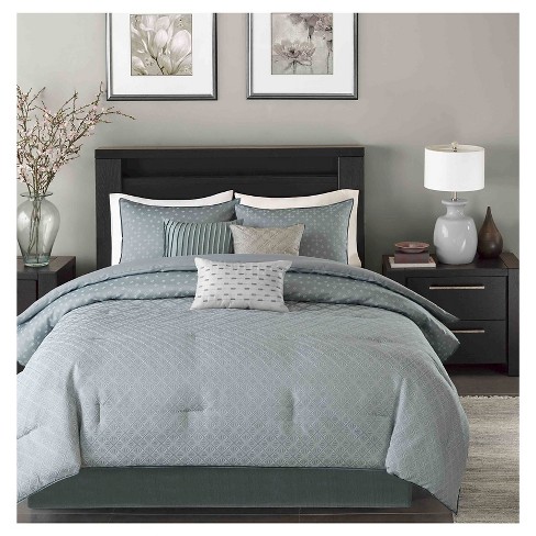 Hudson 7 Piece Comforter Set Blue Cal King Target
