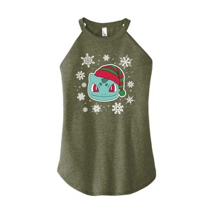 Women's - Pokémon - Bulbasaur Snowflakes Graphic High Neck Tank - 1 of 2