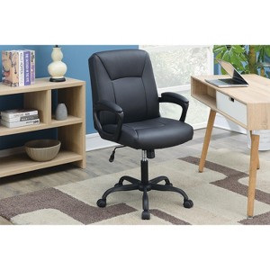 TiramisuBest Adjustable Height Black Faux Leather Office/Home Desk Chair (1pc) - 1 of 4
