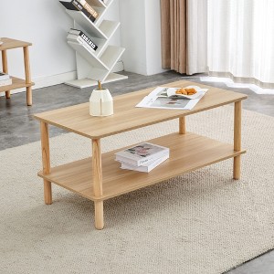 VYNXARIA Elegant 2-Tier Modern Coffee Table with Open Storage - 1 of 4