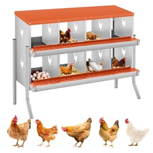 Chicken Nesting Boxes, Two-Tier Metal Chicken Egg Laying Box,Large Vented Holes for Egg Collection - 1 of 4